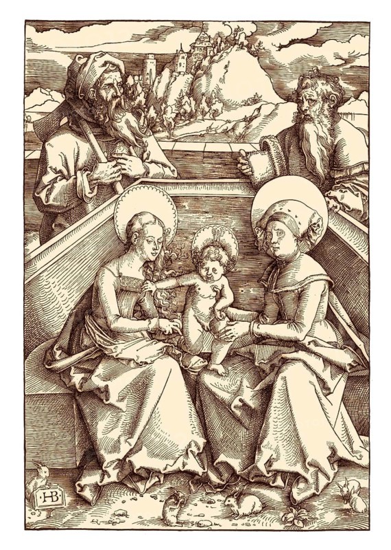 The Holy Family with St. Anna and St. Joachim by Hans Baldung Grien, facsimile of the 19th century