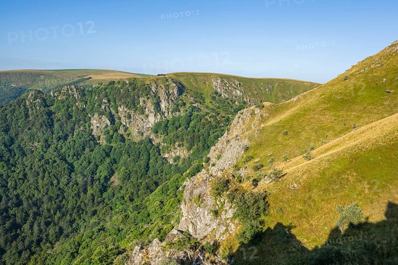 The first rays of sunshine at Mount Hohneck in the Vosges Mountains, France