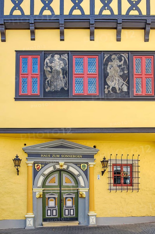 Historic monument Haus Zum Sonneborn, now used as a wedding house and registry office, in the historic city centre of Erfurt, Thuringia, Germany