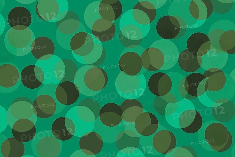 A pattern of overlapping translucent green circles creates a vibrant, dynamic background. The textured surface adds depth, making it perfect for modern design projects