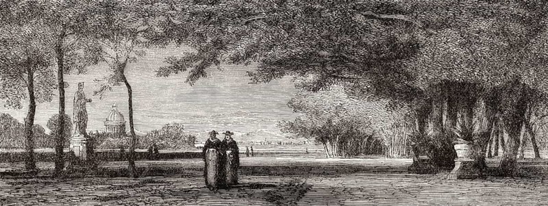 The Villa Doria Pamphili, largest landscaped public park in Rome, Italy, 19th Century