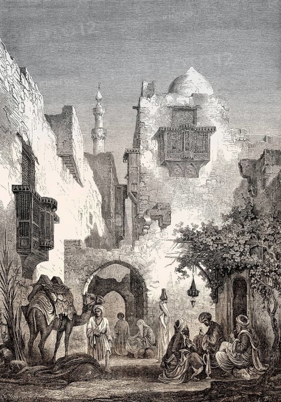 Street scene in Cairo, Egypt, 1863