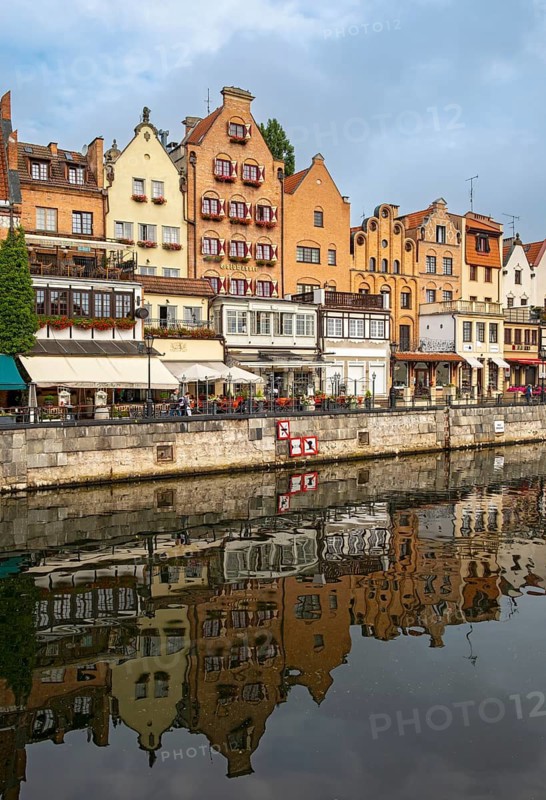 Motlawa River waterfront, Gdansk, Gdansk, Poland