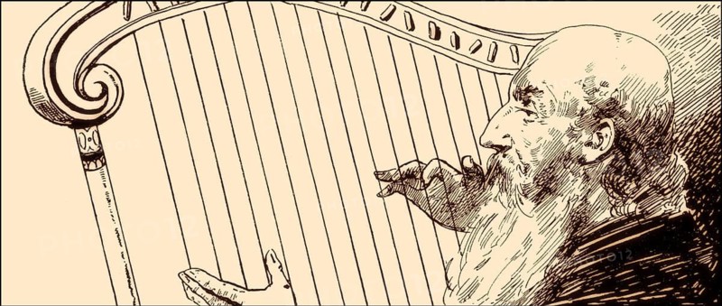 Wilhelm Meister's Apprenticeship, blind Augustin playing harp, novel by Johann Wolfgang von Goethe