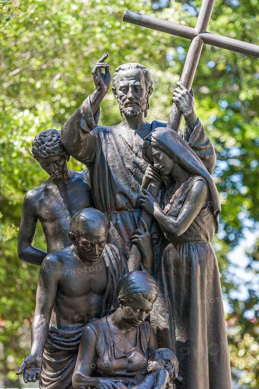 Monument at The Cathedral Basilica of Saint Augustine in memory of Father Pedro Camps in St Augustine, Florida, USA