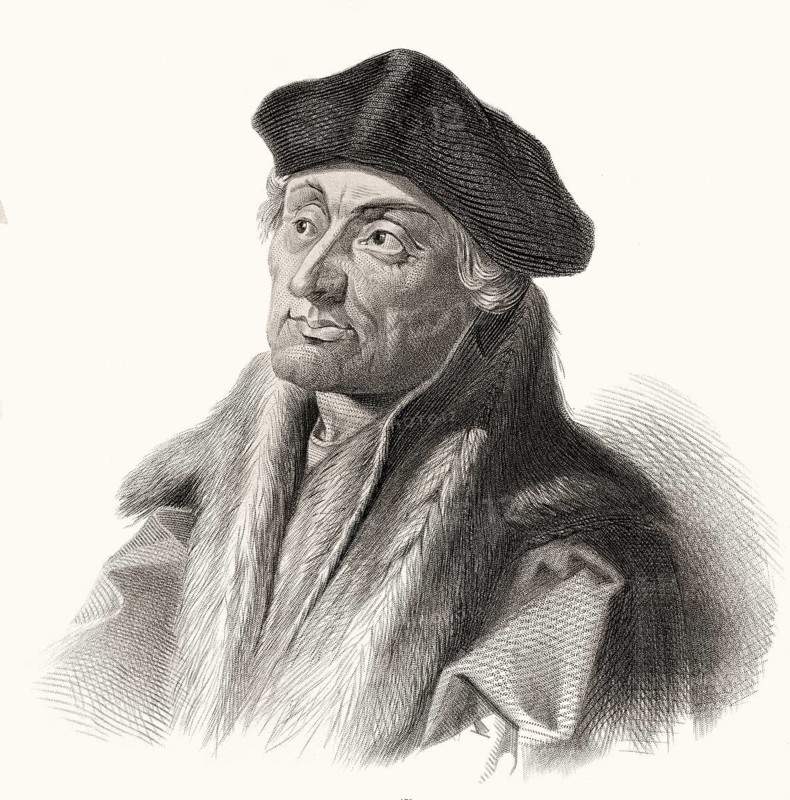 Erasmus Desiderius von Rotterdam, 1465, 1536, a Dutch humanist, theologian, philosopher, scholar and author