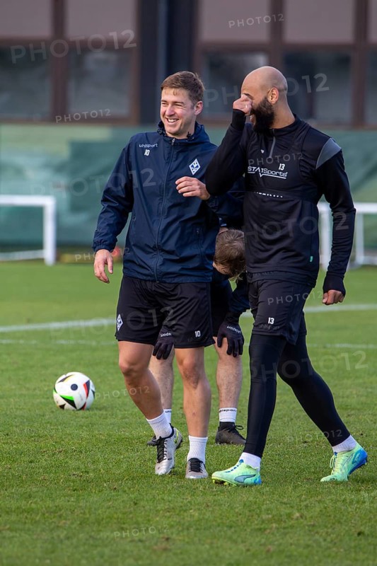 Martin Kobylanski and Terrence Boyd at SV Waldhof Mannheim training session