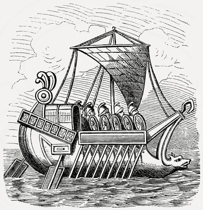 An ancient Roman warship