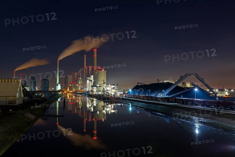 GKM, Großkraftwerk Mannheim AG, hard coal-fired power plant, energy, electricity, night shot, plant, technology, Mannheim harbour, Mannheim, Baden-Würrttemberg, Federal Republic of Germany