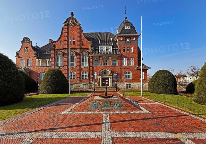 The old town hall in neo-gothic style, Papenburg, Emsland, Lower Saxony, Germany