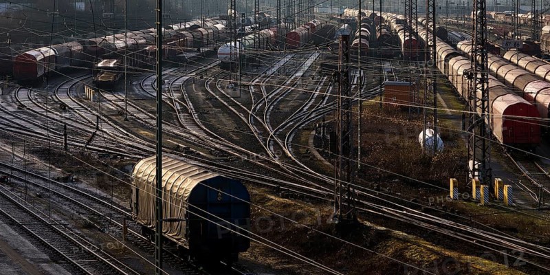 Train formation system with many rails in the Vorhalle district, marshalling yard, freight trains, infrastructure, Hagen, Ruhr area, North Rhine-Westphalia, Germany