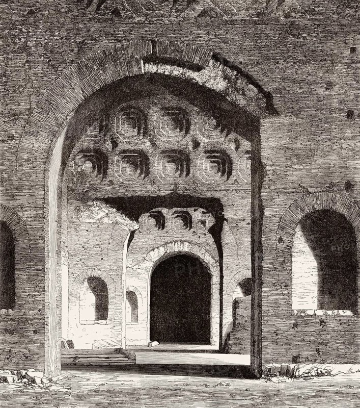 The Basilica of Maxentius and Constantine, Rome, Italy, 19th Century