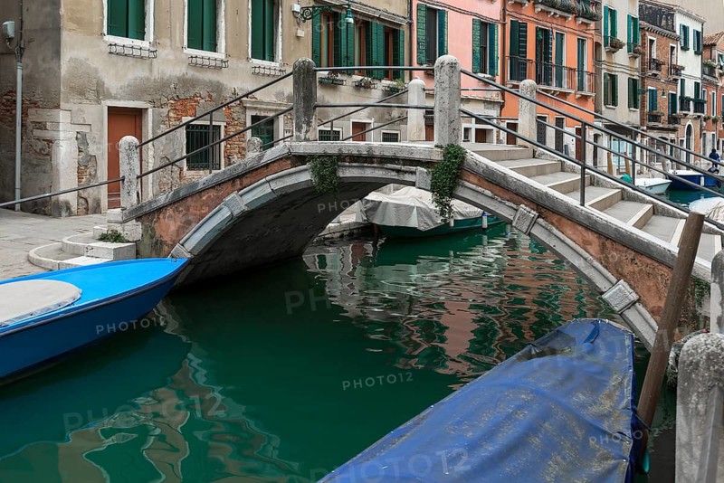Bridge in the old town over a canal, Venice, Veneto, Italy
