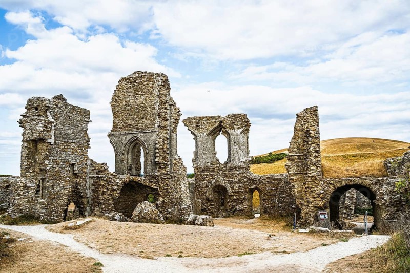 Ruins of Corfe Castle, Wareham, Dorset, England, United Kingdom