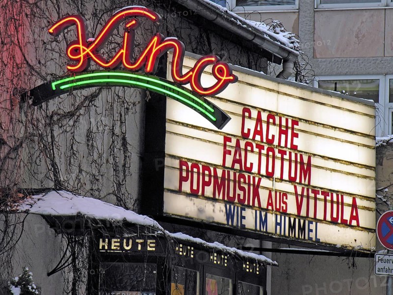 Meisengeige cinema with film advertising, Nürmberg, Middle Franconia, Bavaria, Germany