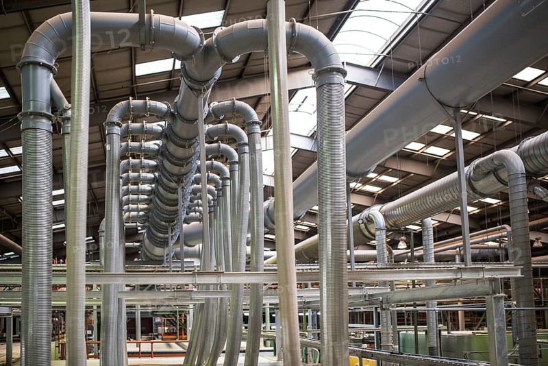 Dust removal pipe at the factory