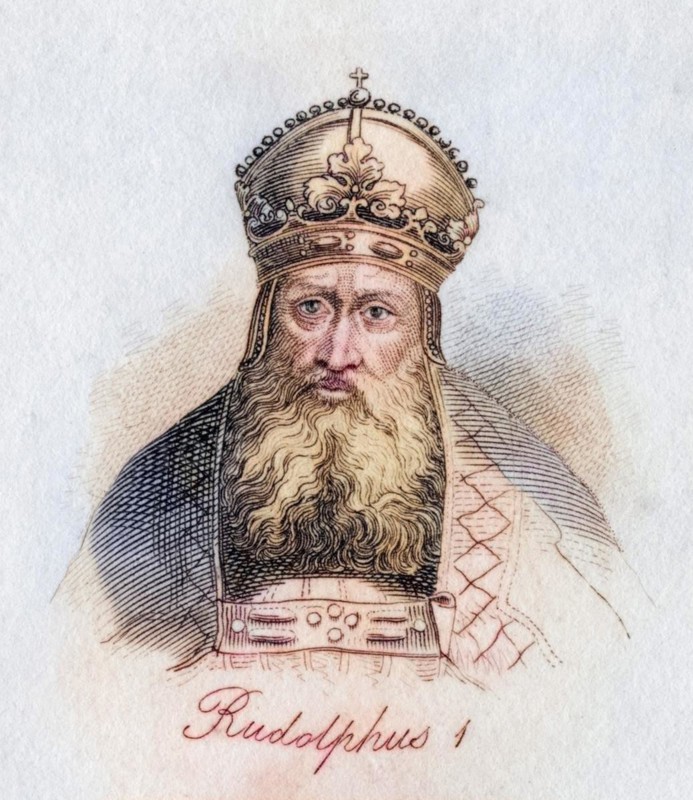 Rudolf I of Germany (lat. Rudolfus) 1218-1291.king of the Holy Roman Empire, Historical, digitally restored reproduction from a 19th century original, Record date not stated