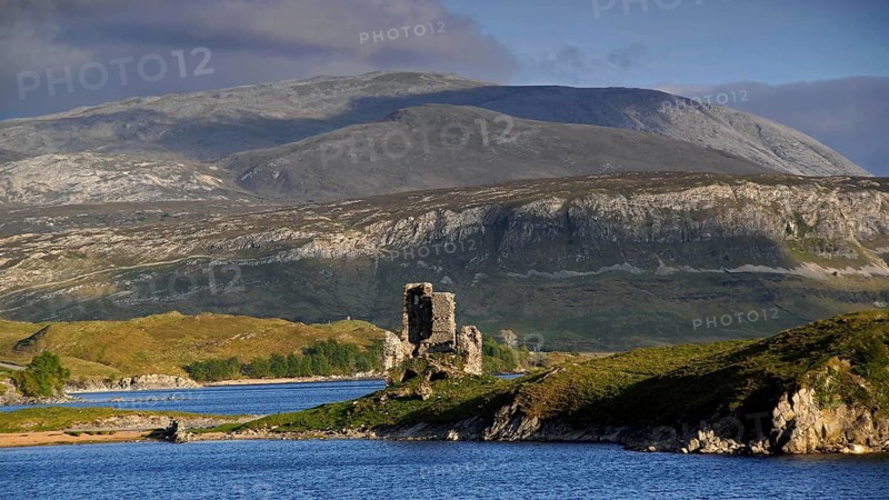 Europe, Scotland, Great Britain, England, landscape, Ardvreck Castle, Loch Assynt