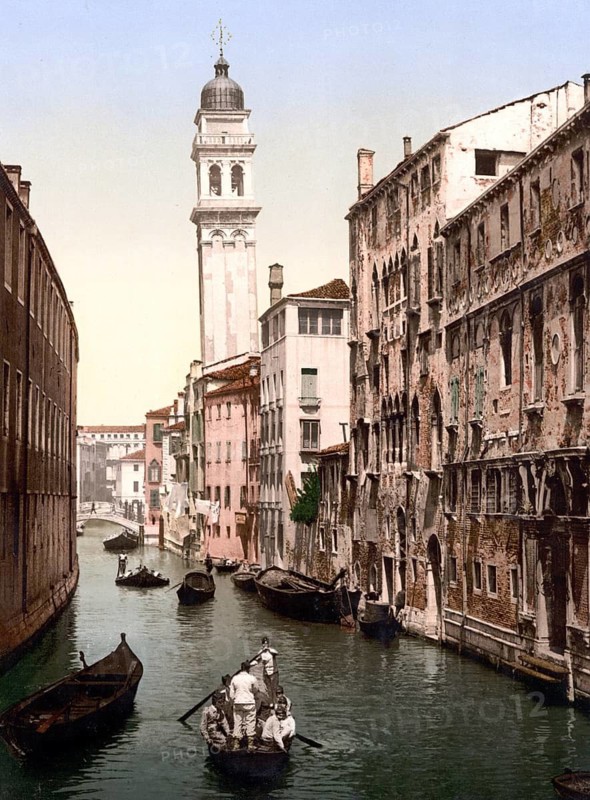 Near St. George's, Venice, Italy, Historic, digitally restored reproduction from a 19th century original, Record date not stated, Near St. George's, Venice, Italy, Historic, digitally restored reproduction from a 19th century original, Record date not stated