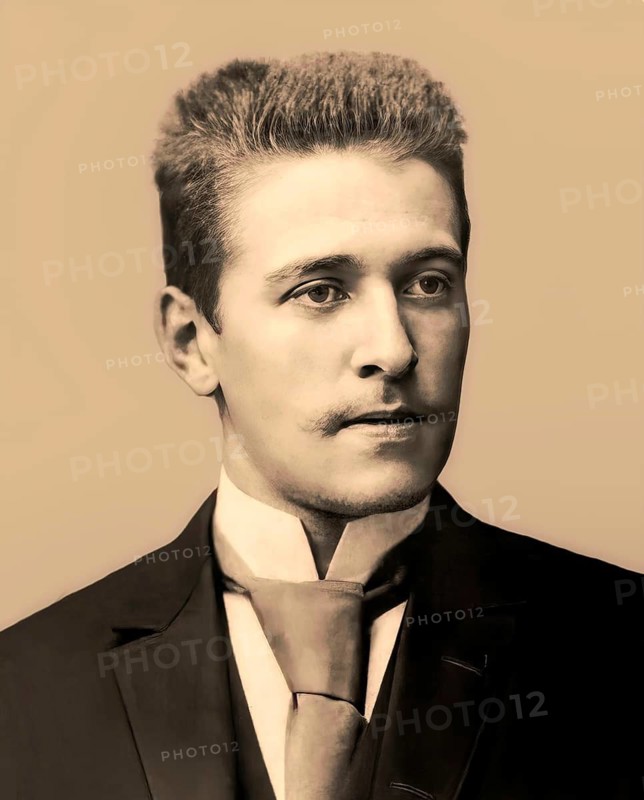 Hugo von Hofmannsthal, 1874-1929, Austrian novelist and poet, digital edited according to a photograph, 1893