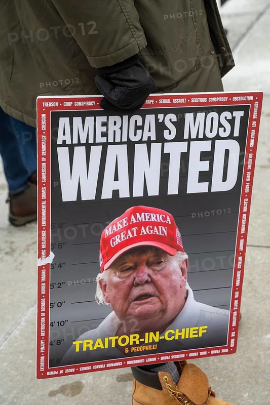 Detroit, Michigan USA, - 3 January 2026 - Activists rally in downtown Detroit to protest President Trump's military action in Venezuela