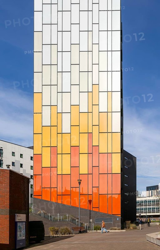 Modern architecture of buildings, Crown Place, Central Campus, University of Liverpool, England, UK