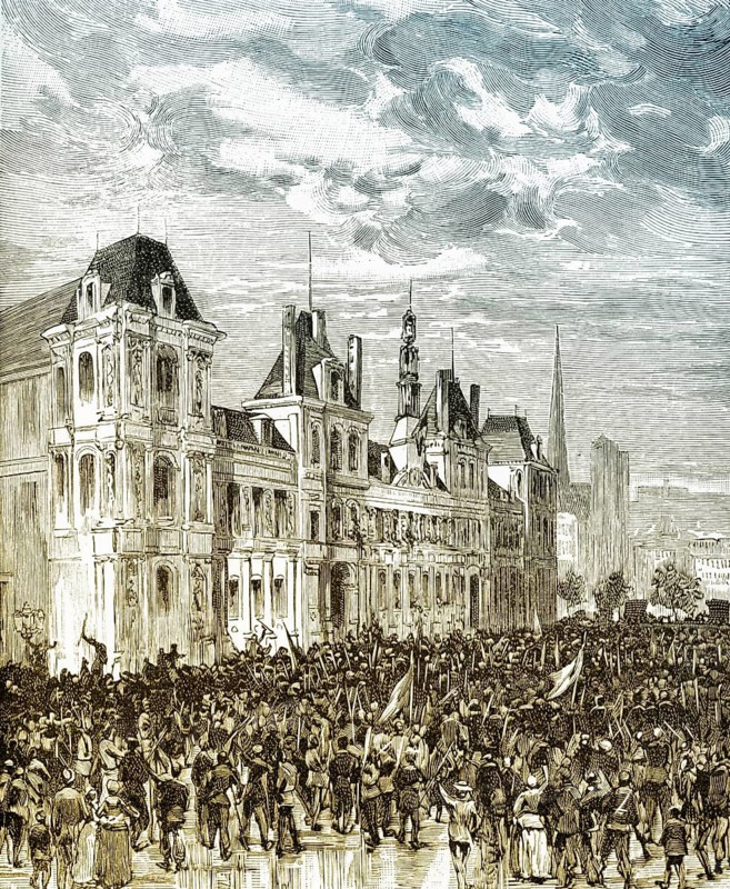 Proclamation of the Communards on 28 March 1871, Paris Commune or La Commune de Paris, Paris, France, Europe, Die Proklomation der Kommunaden am 28. März 1871, Pariser Kommune oder La Commune de Paris, Paris, Frankreich, Europa
