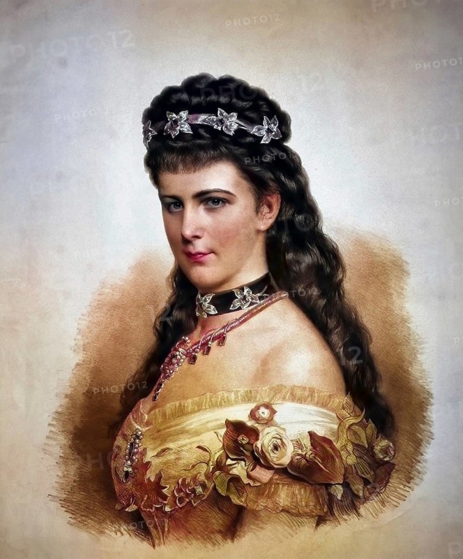 Empress Elisabeth of Austria (1837-1898), Historical, digitally restored reproduction from a 19th century original, Record date not stated