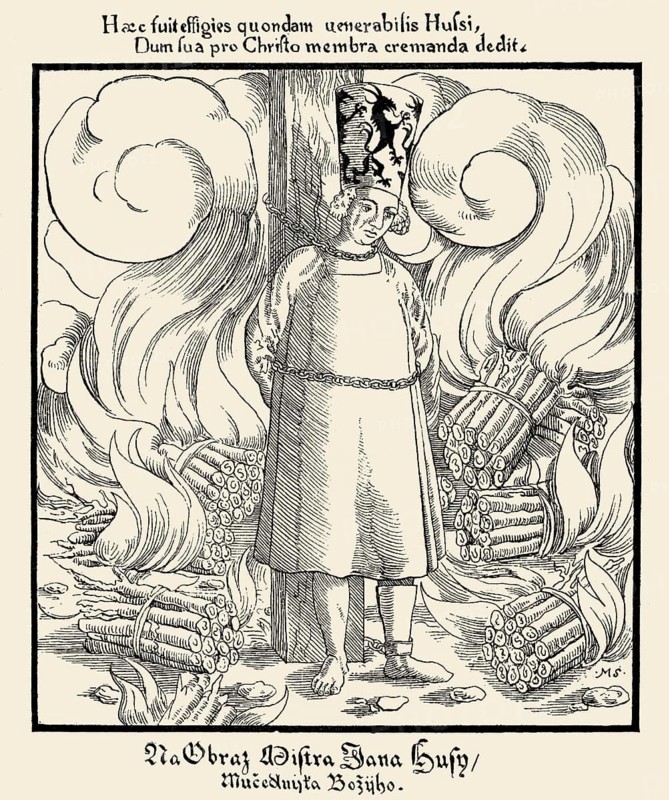 Burning of Jan Hus at the stake in Konstanz, 1415