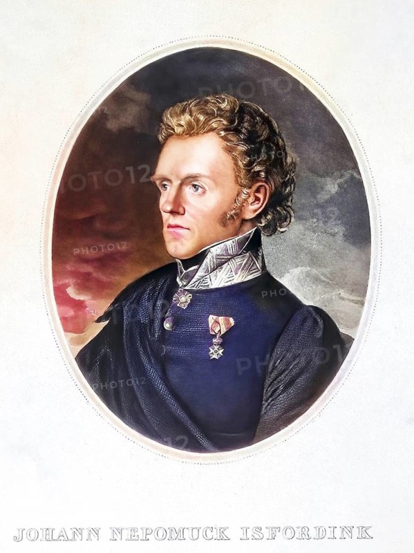 Johann Nepomuk Isfordink, since 1835 Isfordink Edler von Kostnitz (born 1776 in Constance, died 5 June 1841 in Vienna) was a physician and surgeon, military doctor and director of the Josephinum in Vienna, Historical, digitally restored reproduction from a 19th century original, Record date not stated