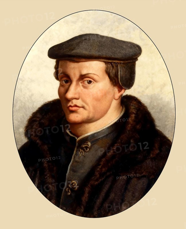 Thomas Müntzer, 1489 – 1525, German preacher and theologian, digitally edited after a print by Christoffel Van Sichem