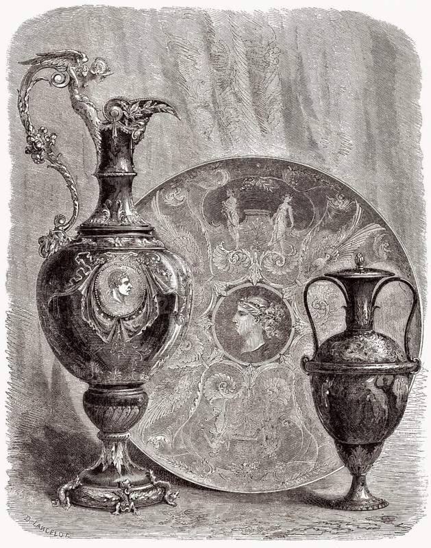 Frittenware oder Steinzeug aus der Manufacture nationale de Sèvres, Sèvres, Hauts-de-Seine, Frankreich, 19.