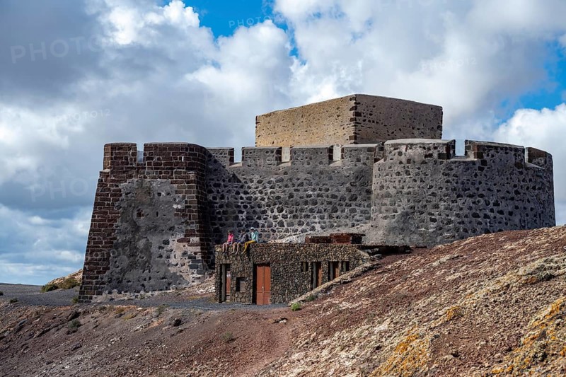 Castillo de Santa Barbara Castle on Guanapay Volcano Crater, Lanzarote, Canary Islands, Spain