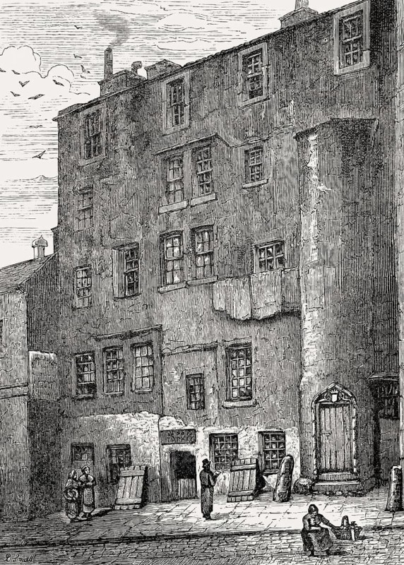 Regent Morton's Mansion house in Blackfriars Street, Edinburgh, Scotland, 19th century