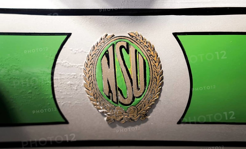 Logo of the NSU army model, 7/9 hp, motorbike in the First World War