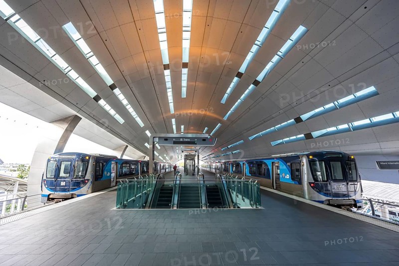 Metro Miami Miami-Dade Metrorail Subway at Airport Airport Station in Miami, USA