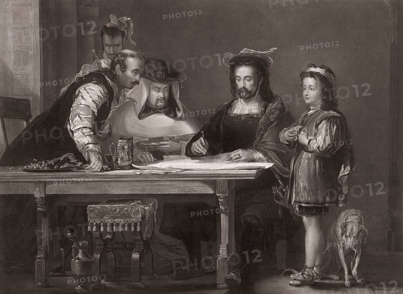 Columbus propounding his theory of a New World