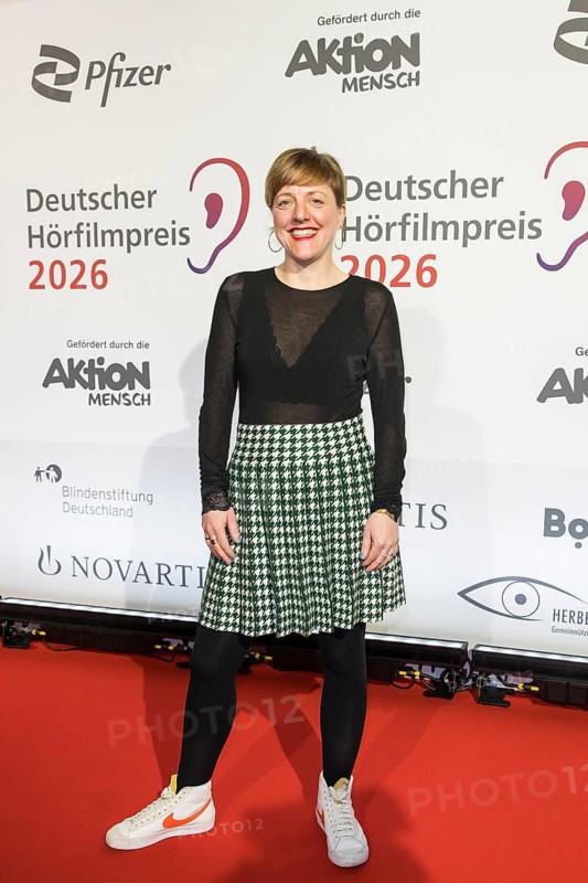 Pola Beck in front of the award ceremony for the German Audio Film Awards at the Colosseum cinema in Berlin on 24.03.2026