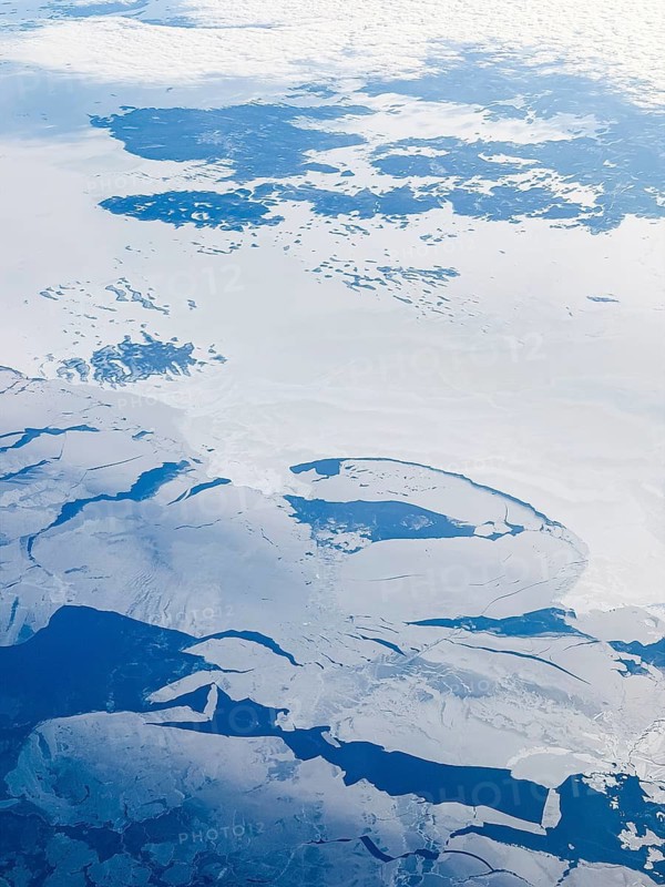 Structures in ice, frozen sea, Bothnia, aerial view, Gulf of Bothnia
