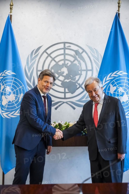 Trip by Federal Minister for Economic Affairs and Climate Protection Robert Habeck to the USA from 06-10 March 2024 Meeting with UN Secretary-General Antv=nio Guterres in New York 08 March 2024