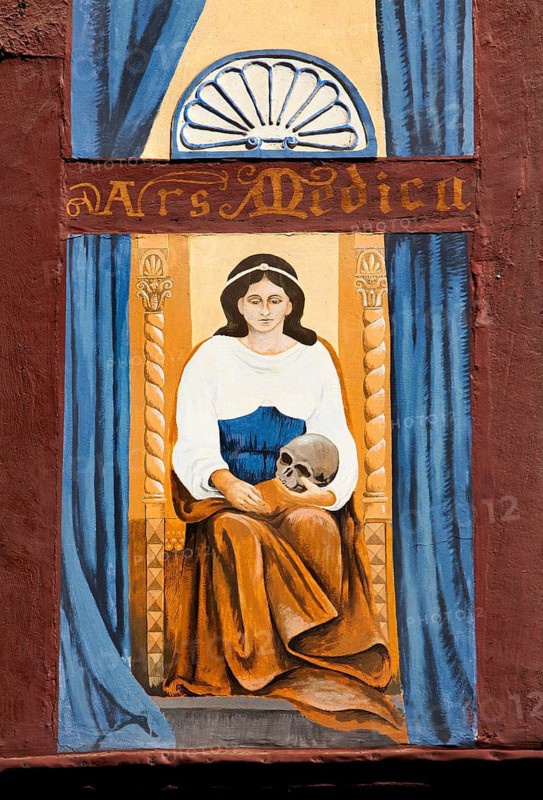 Mural painting, Apothekenstreet, Duderstadt, Lower Saxony, Germany