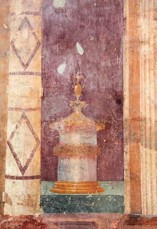 Villa of Poppea, remains of the fresco decoration. Historic town of Oplontis, Torre Annunziata, Campania, Italy