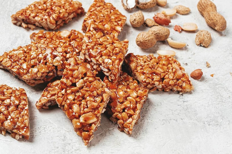 Kozinaki with peanuts, dessert, gozinaki, traditional Georgian cuisine, no people