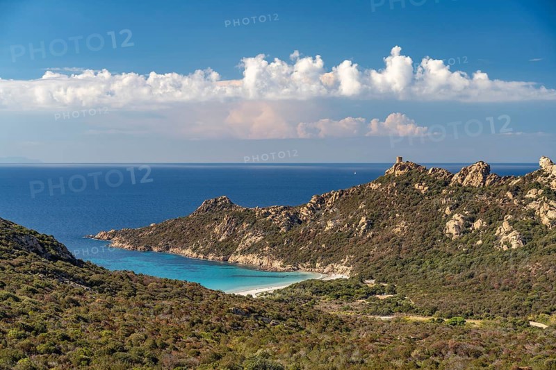 Roccapina beach and bay in southwestern Corsica, France