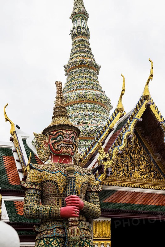 Wat Phra Kaeo temple, old royal palace, Bangkok, Thailand