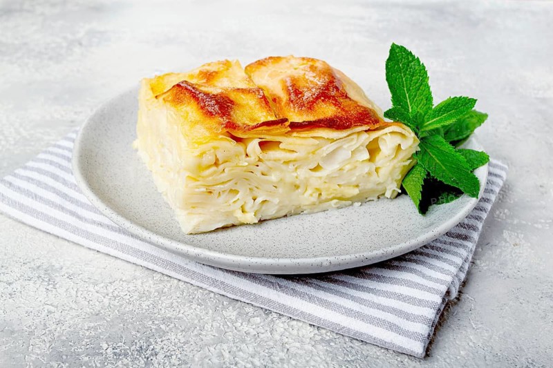 Achma, khachapuri, traditional Georgian dish, homemade, no people