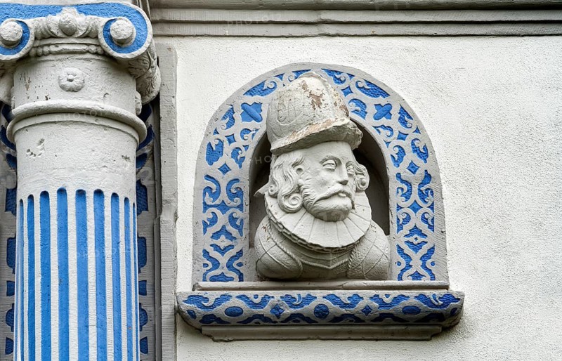 Architectural detail, Bevern Castle, Bevern, Weserbergland, Lower Saxony, Germany