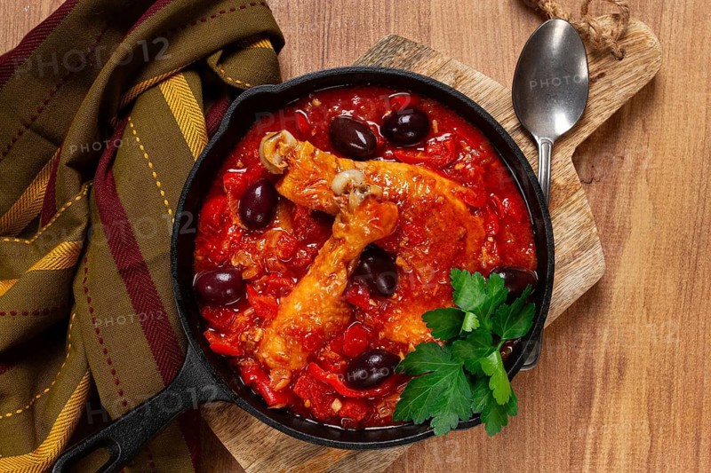 Pollo alla romana, Roman chicken, homemade, no people