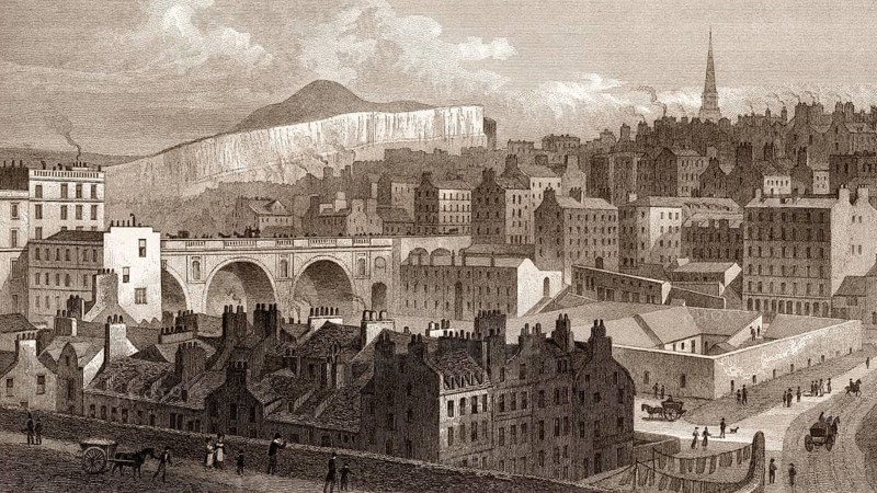 Part of the Old Town, from Princes Street, Edinburgh, Scotland, 19th century, from Modern Athens by Th. H. Shepherd