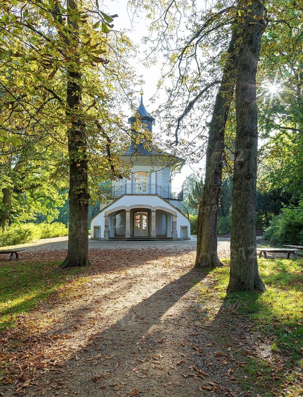 Teahouse in Planitz Castle Park, Zwickau, Saxony, Germany